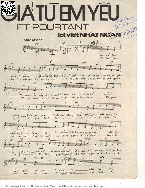Trang 4 của Sheet nhạc PDF bài hát Anh vẫn biết (Et pourtant) - Nhạc Pháp