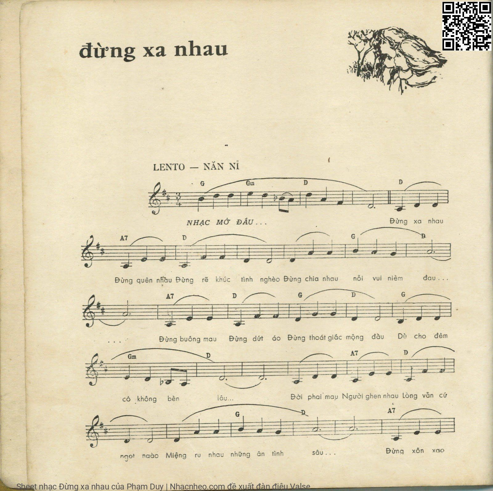 Sheet nhạc Đừng xa nhau - Phạm Duy