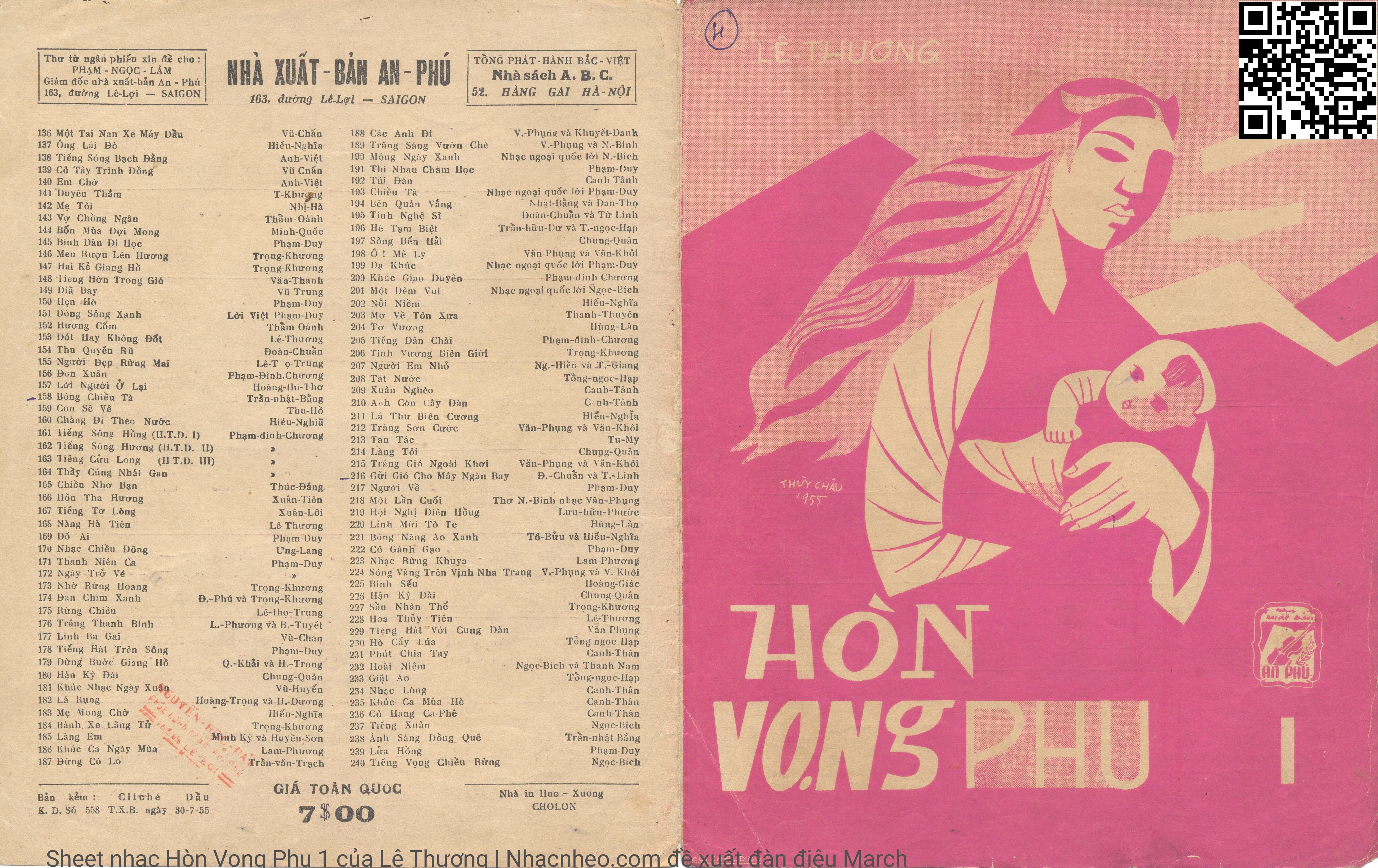 Sheet nhạc Hòn Vọng Phu 1 - Lê Thương