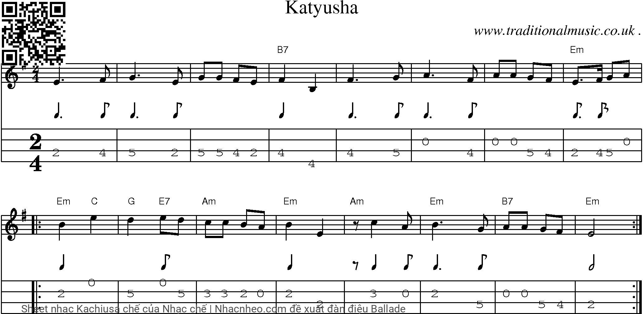 Sheet nhạc Kachiusa chế - Nhạc Chế
