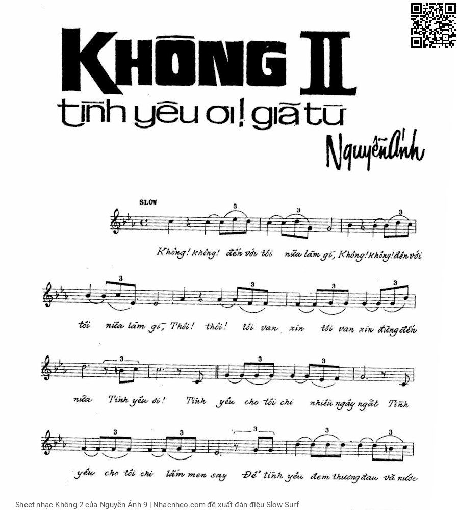 Sheet nhạc Không 2 - Nguyễn Ánh 9