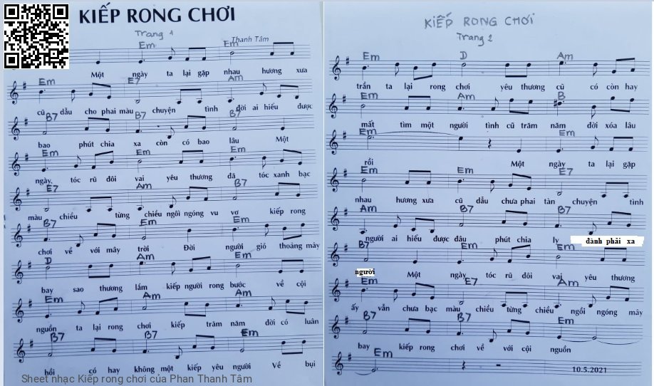 Sheet nhạc Kiếp rong chơi - Phan Thanh Tâm