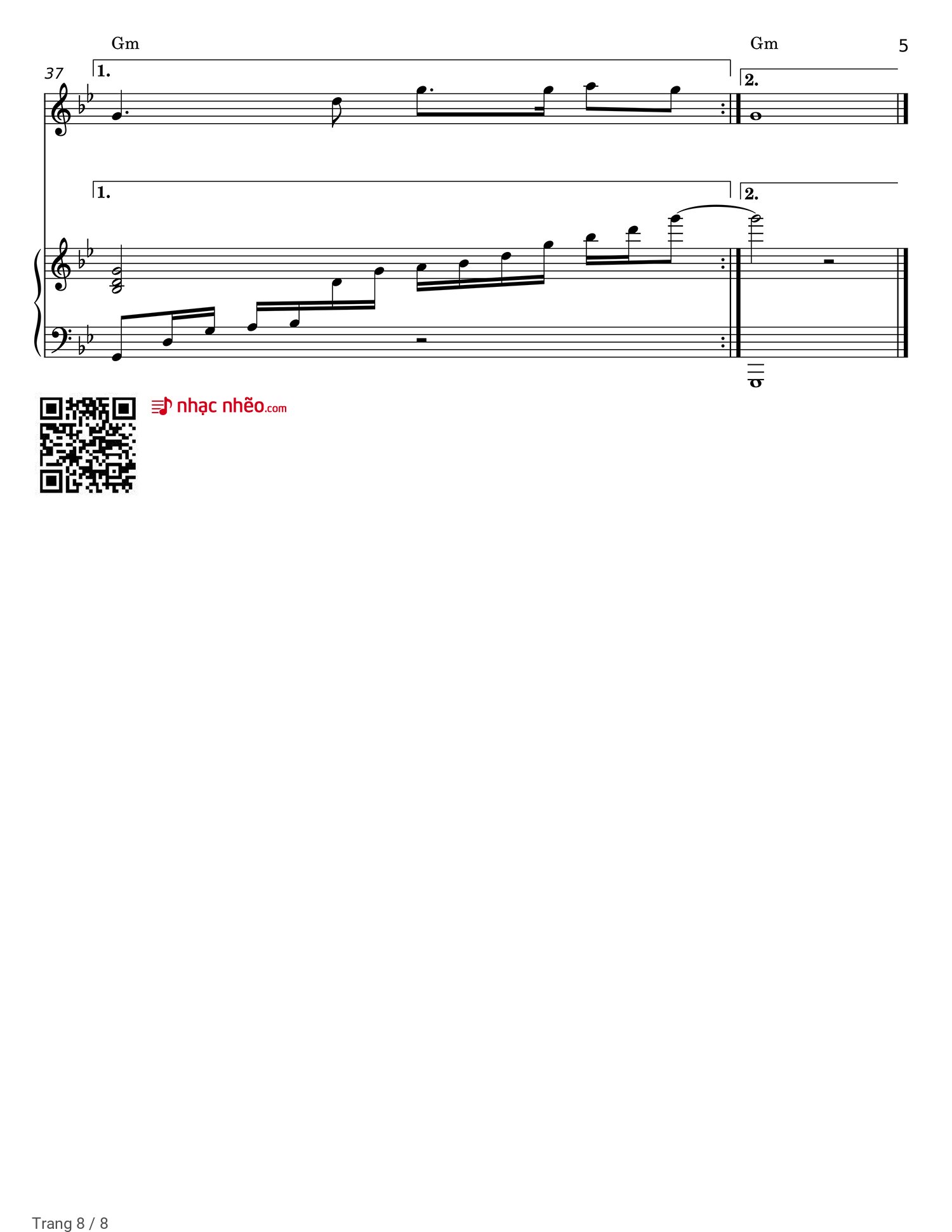 Trang 8 của Sheet nhạc PDF Piano bài hát Mẹ tôi - Trần Tiến