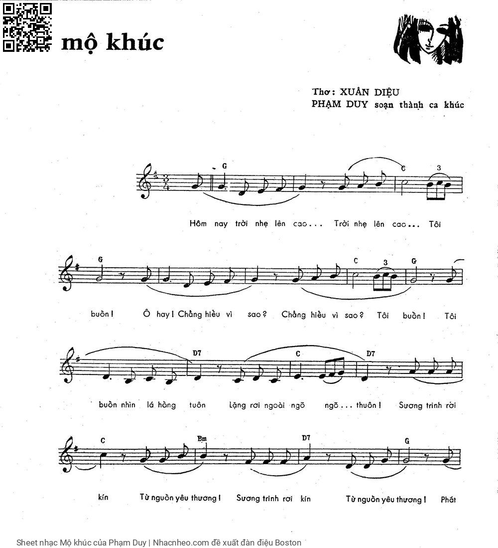 Sheet nhạc Mộ khúc - Phạm Duy
