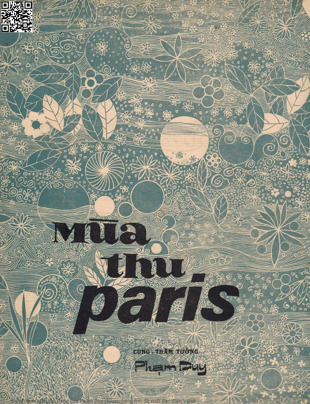 Sheet nhạc Mùa thu Paris - Phạm Duy