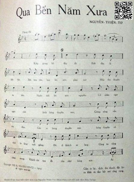 Sheet nhạc Qua bến năm xưa - Nguyễn Thiện Tơ