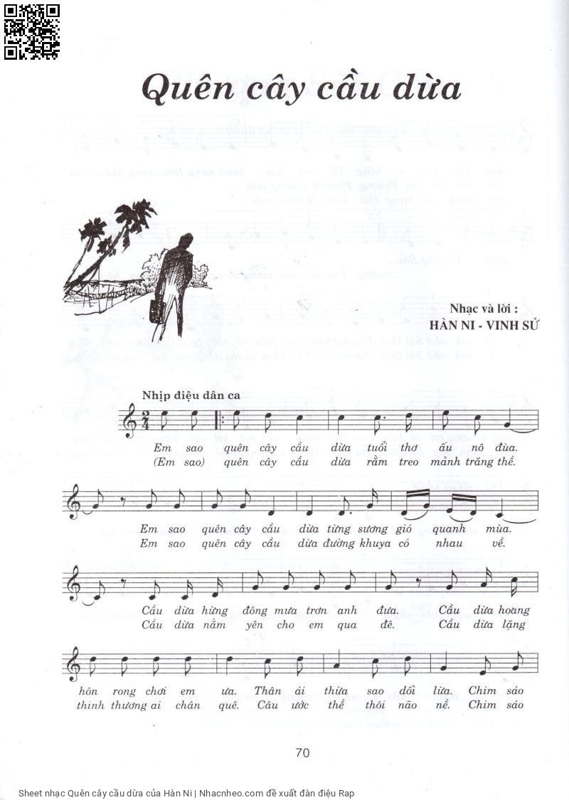 Sheet nhạc Quên cây cầu dừa - Hàn Ni