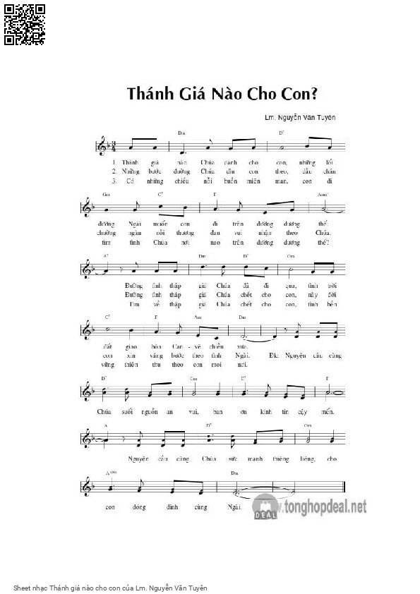 Sheet nhạc Thánh giá nào cho con - Lm. Nguyễn Văn Tuyên