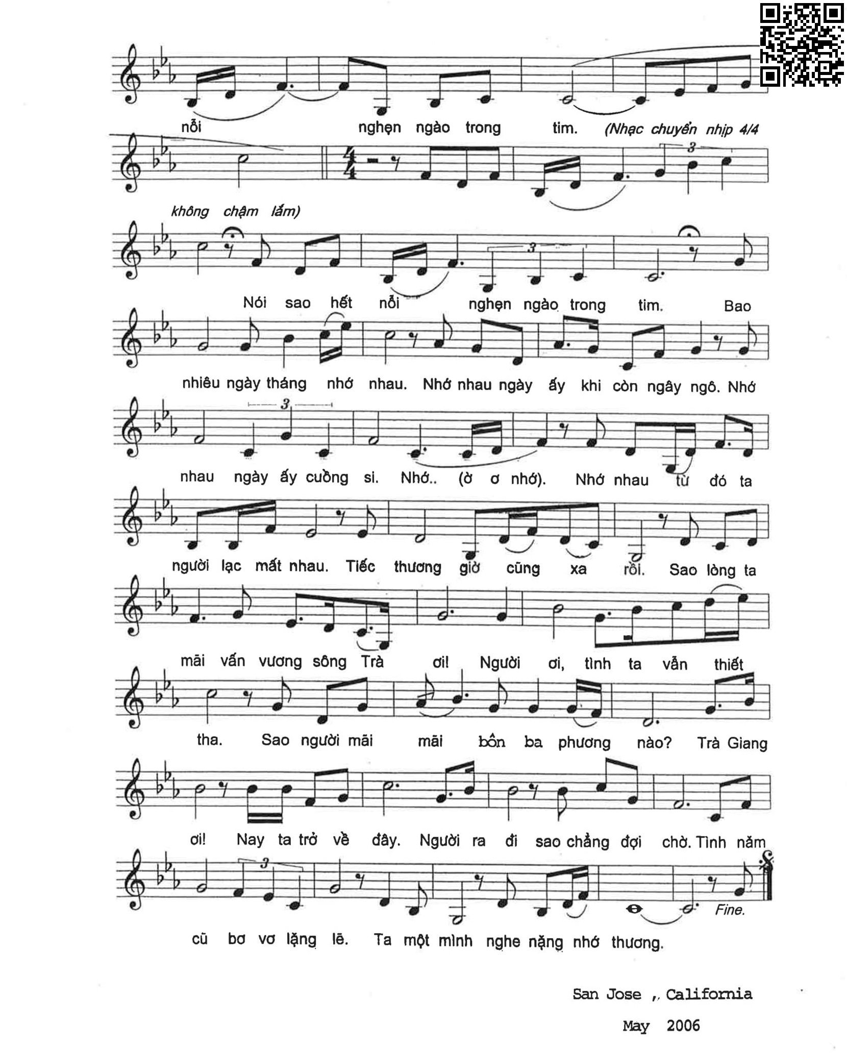 Trang 2 của Sheet nhạc PDF bài hát Trà Giang ngày về - Thiên Phương