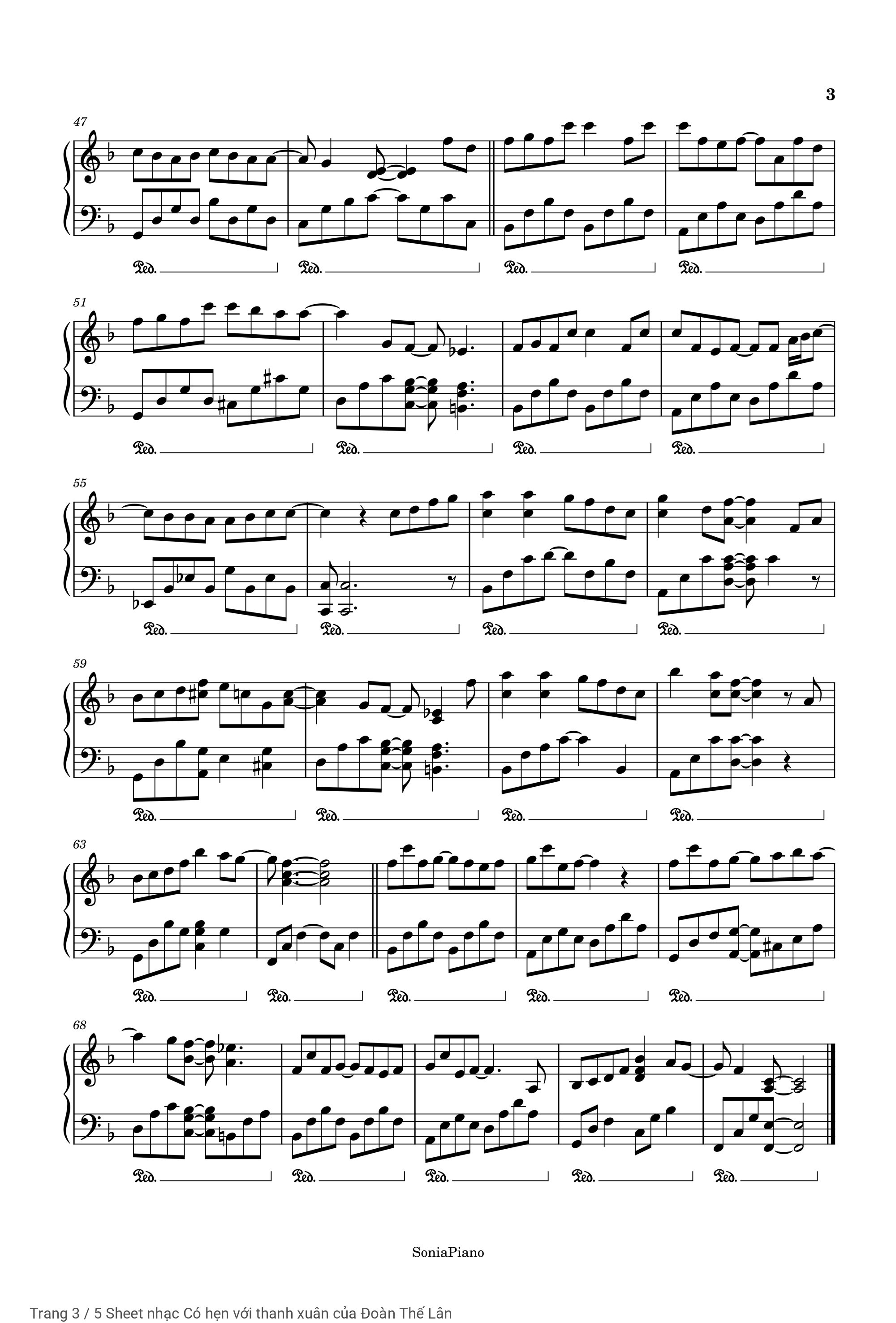 Trang 3 của Sheet nhạc PDF Piano bài hát Có hẹn với thanh xuân - Đoàn Thế Lân