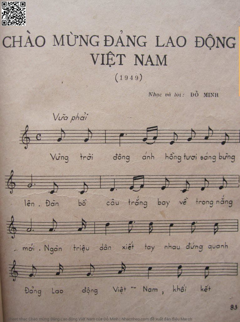 Sheet nhạc Chào mừng Đảng Lao động Việt Nam