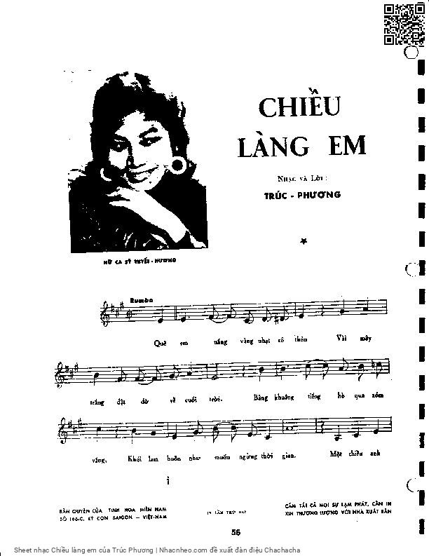 Sheet nhạc Chiều làng em - Trúc Phương